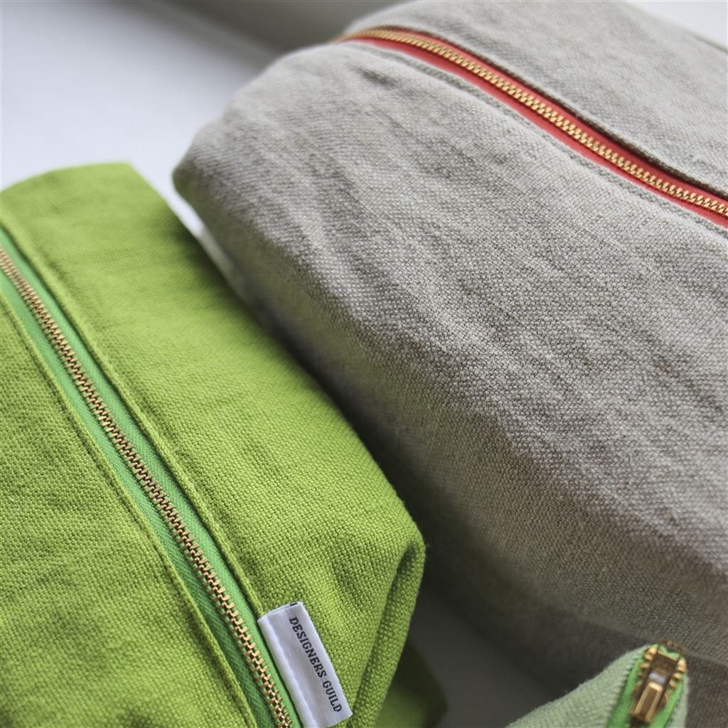 Designers Guild Designers Guild Brera Lino Pebble Large Toiletry Bag - Large Pouch 6 x 6 x 15" Pebble at FIG LINENS AND HOME - 3