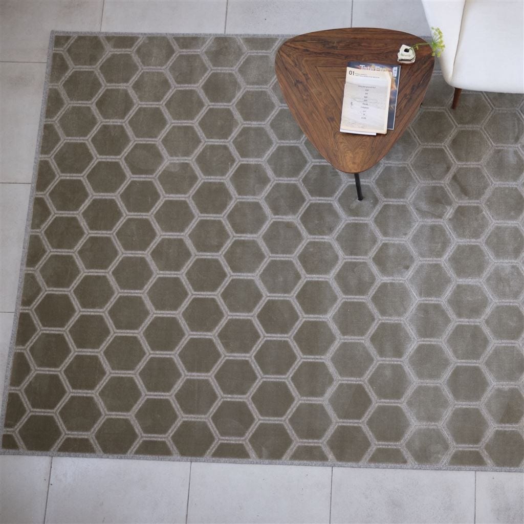 Designers Guild Manipur Dove Rug - 63 x 102in Dove at FIG LINENS AND HOME - 4