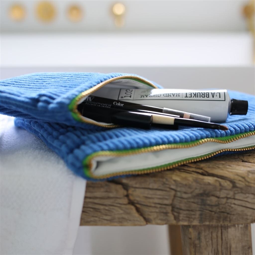Designers Guild Designers Guild Corda Cobalt Medium Pouch - Medium Pouch Cobalt at FIG LINENS AND HOME - 3