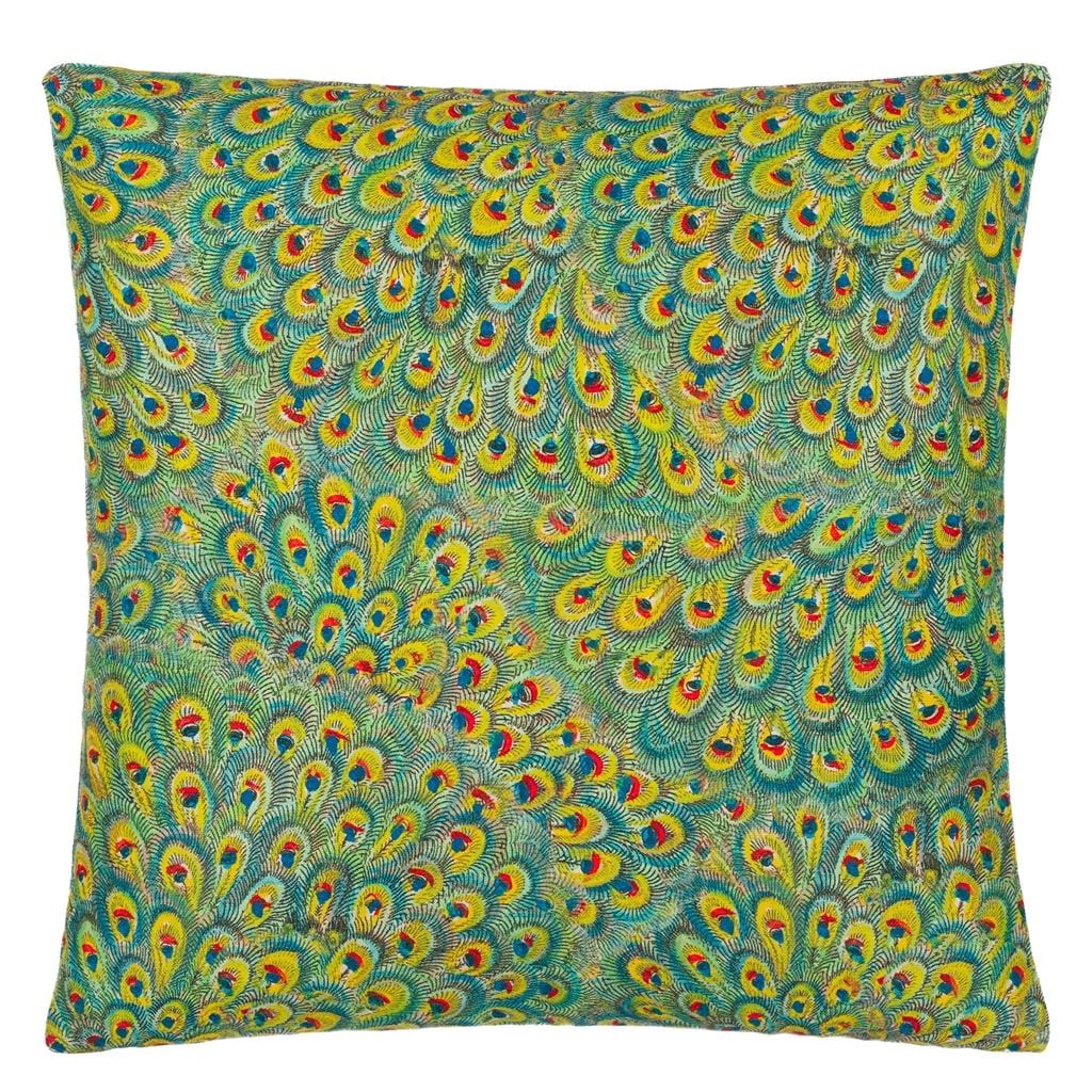 Peacock Emerald Decorative Pillow - John Derian - 3