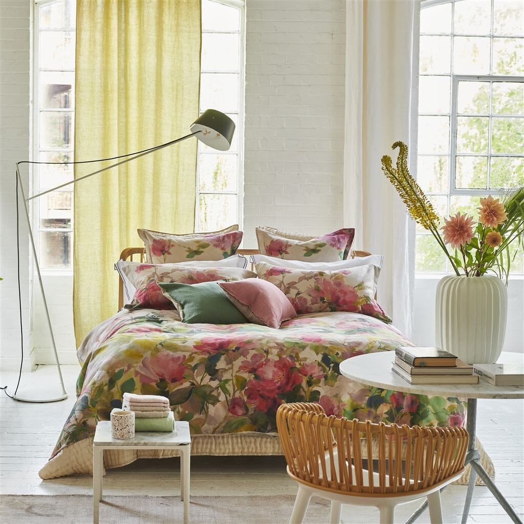 Thelma's Garden Fuchsia King Duvet | Designers Guild Sale Bedding at Fig Linens and Home