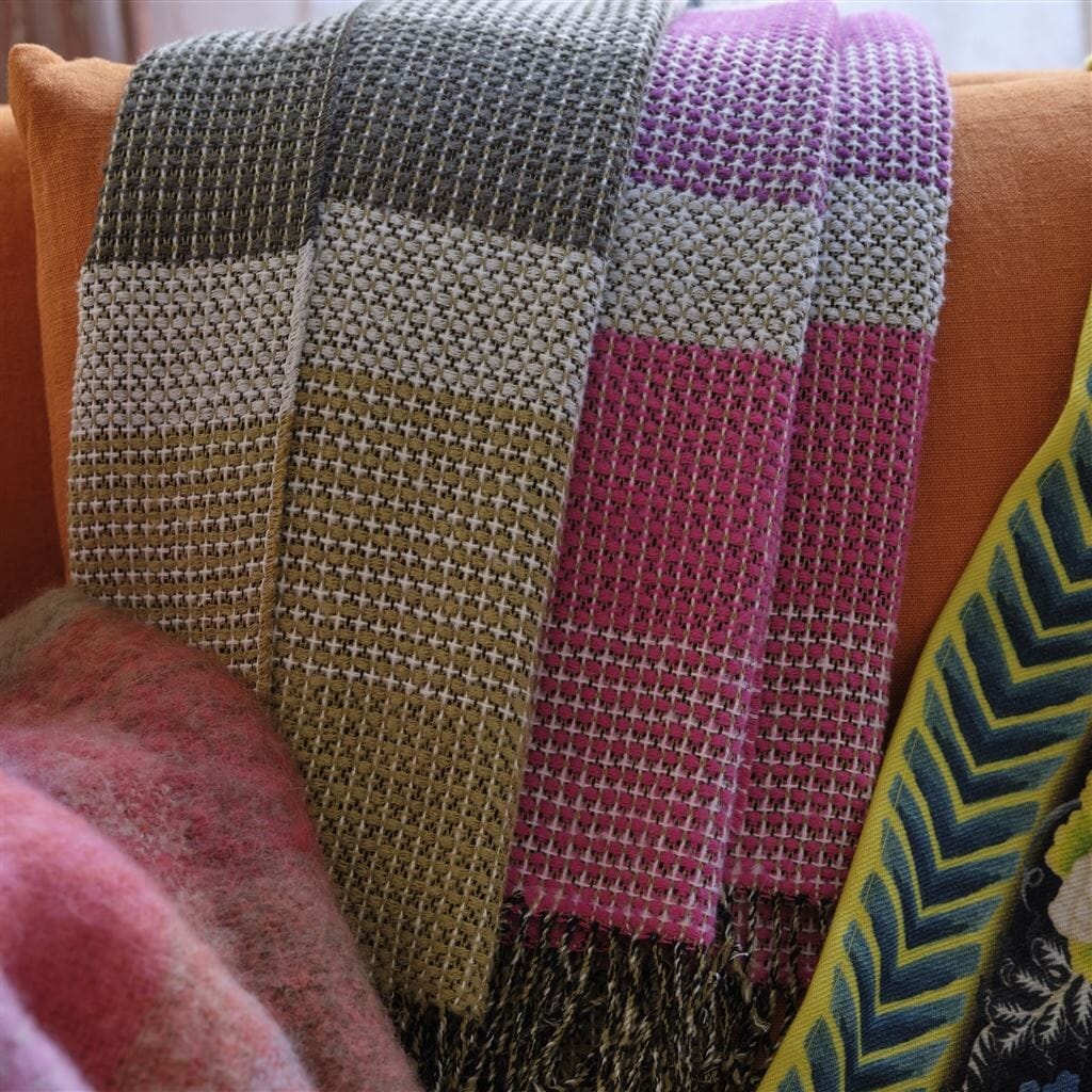 Throw Blanket - Montaigne Rosewood Throw - Designers Guild at Fig Linens and Home 12