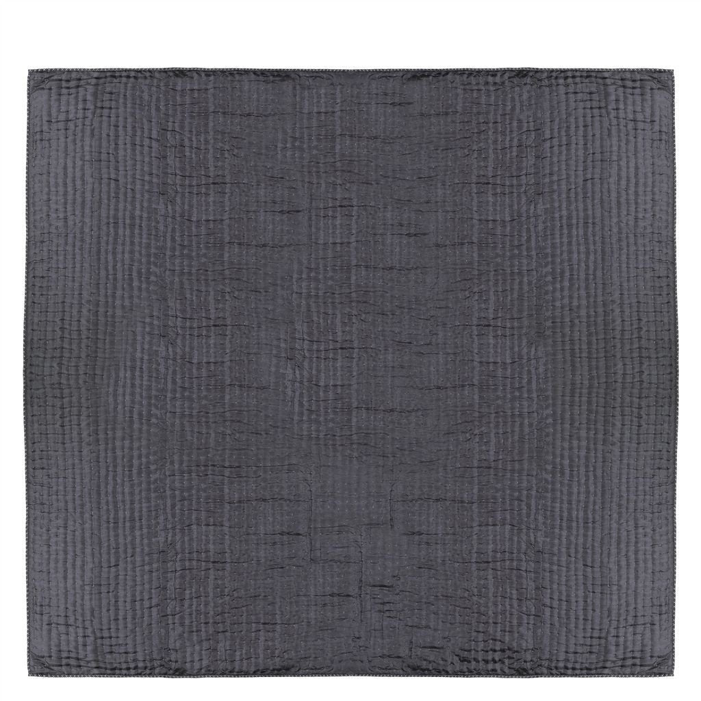 Designers Guild Designers Guild Chenevard Silver & Slate Quilt & Shams - Queen Sham 30 x 20in Silver & Slate at FIG LINENS AND HOME - 6
