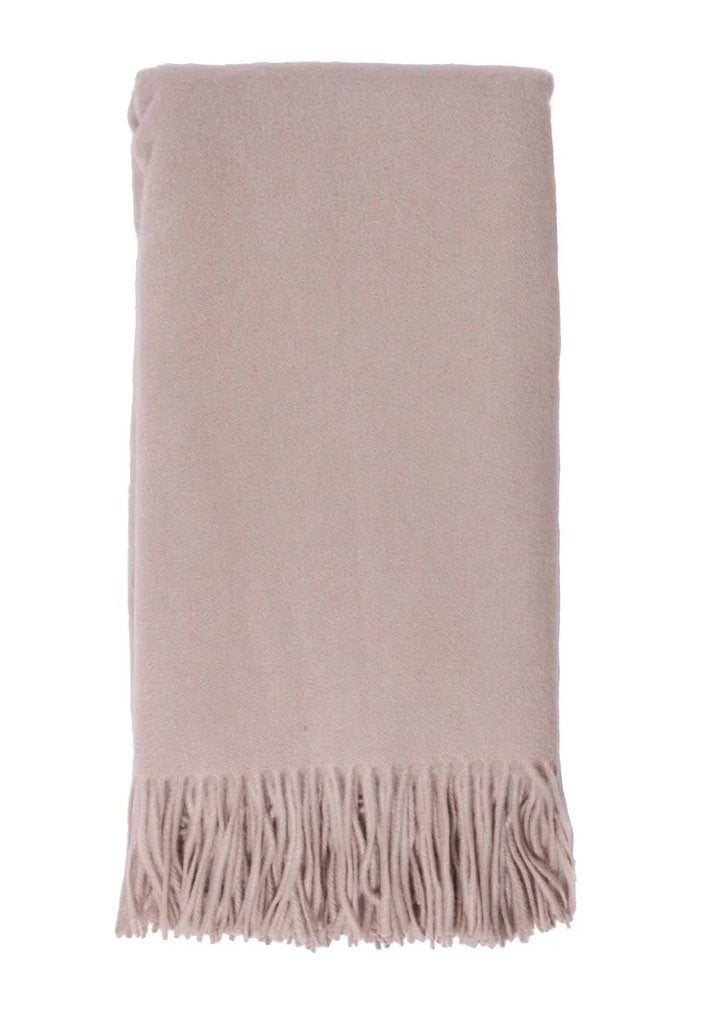 Alashan Classic Wool and Cashmere Throw Blanket - Bisque | Fig Linens