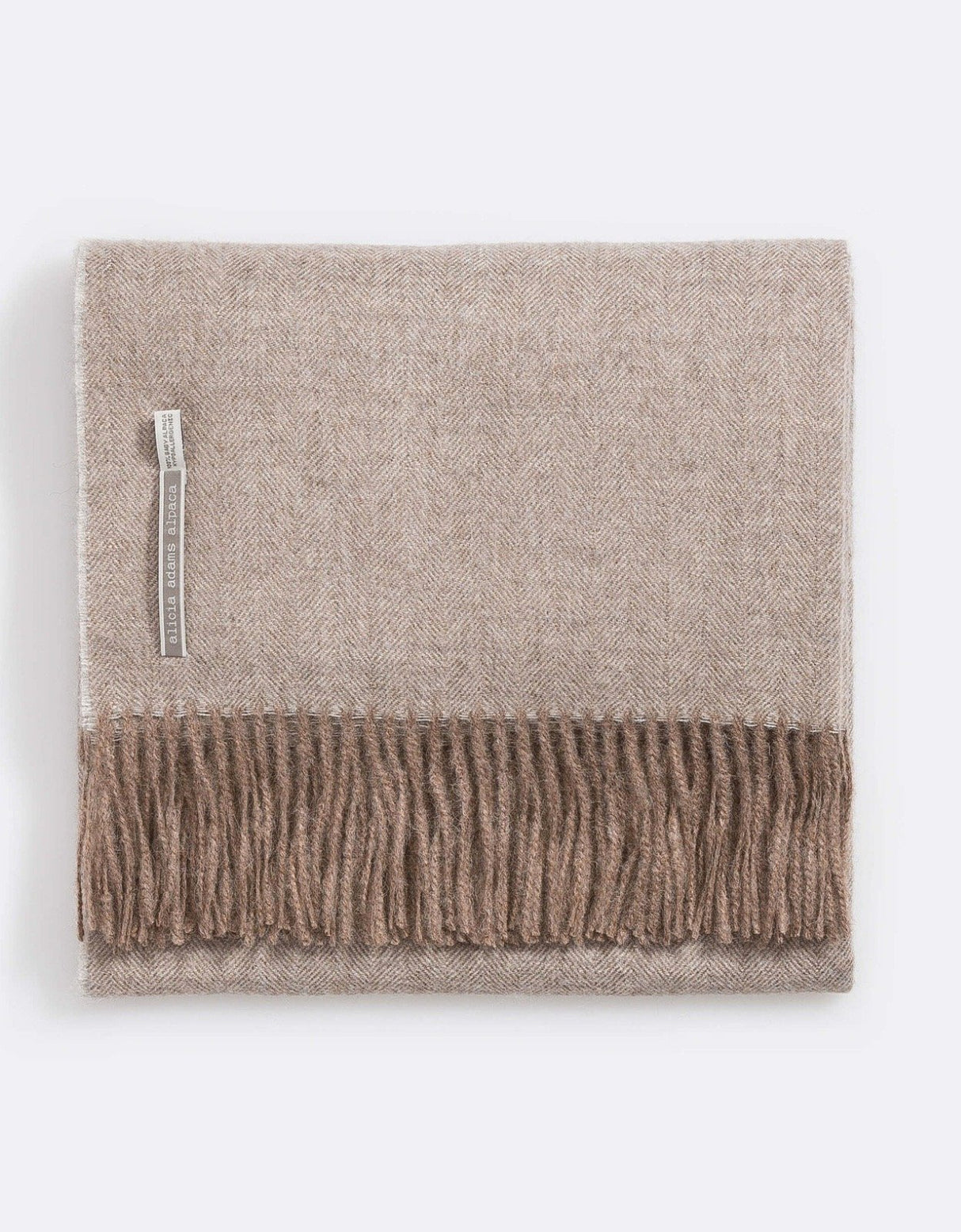 Alicia Adams Alpaca Classic Throw in Herringbone Clay