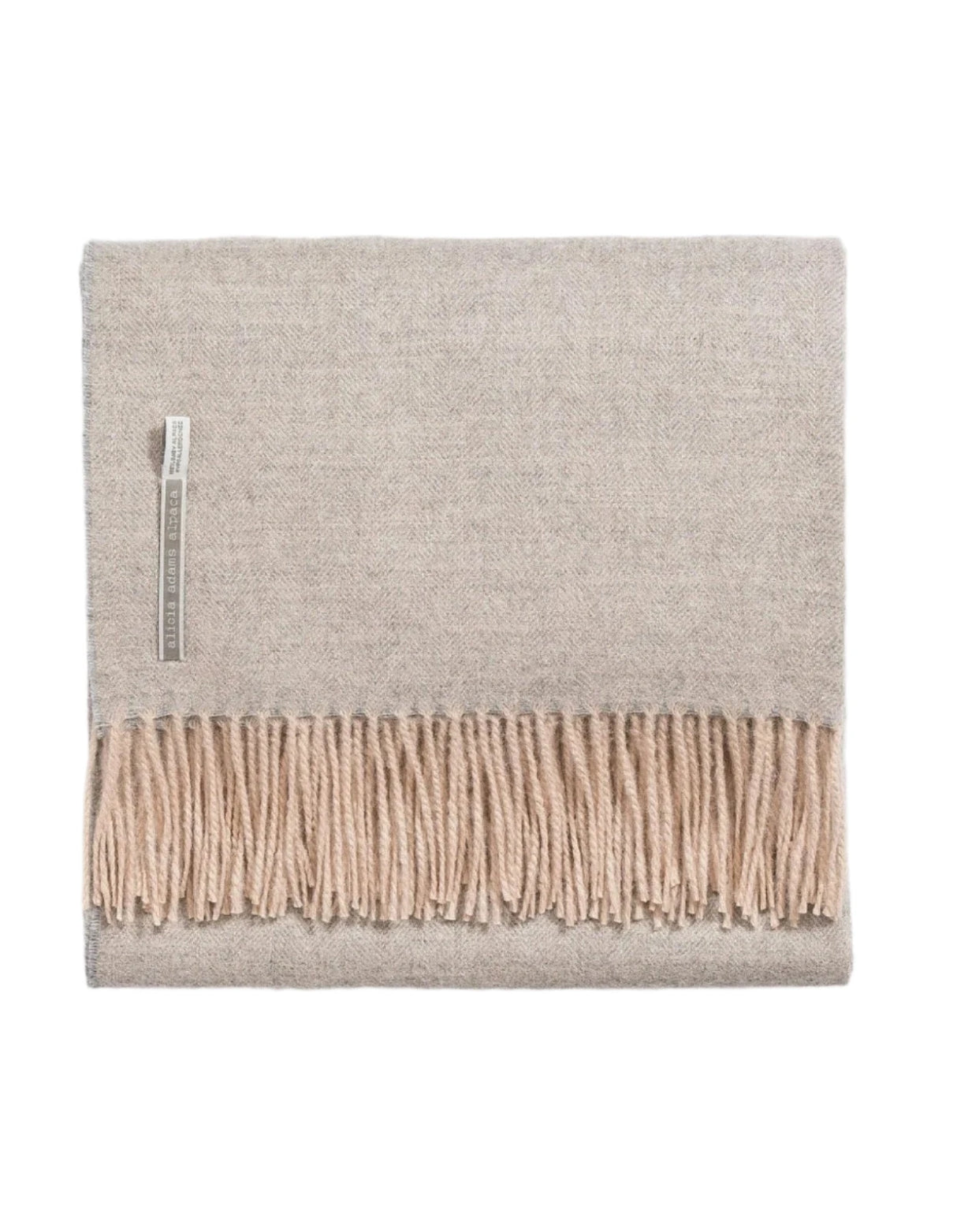 Alicia Adams Alpaca Throw in Craft Herringbone