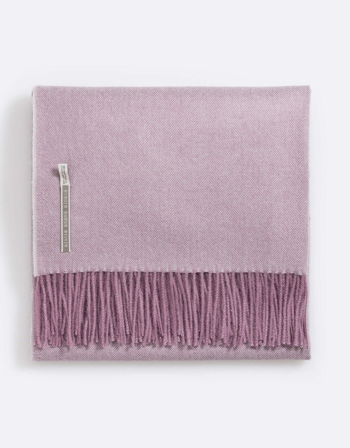 Alicia Adams Alpaca Classic Throw in Herringbone Pale Orchid