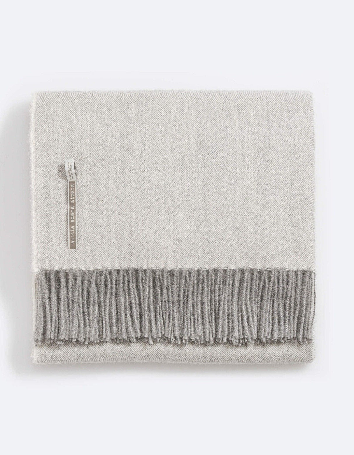 Alicia Adams Alpaca Classic Throw in Pearl Grey