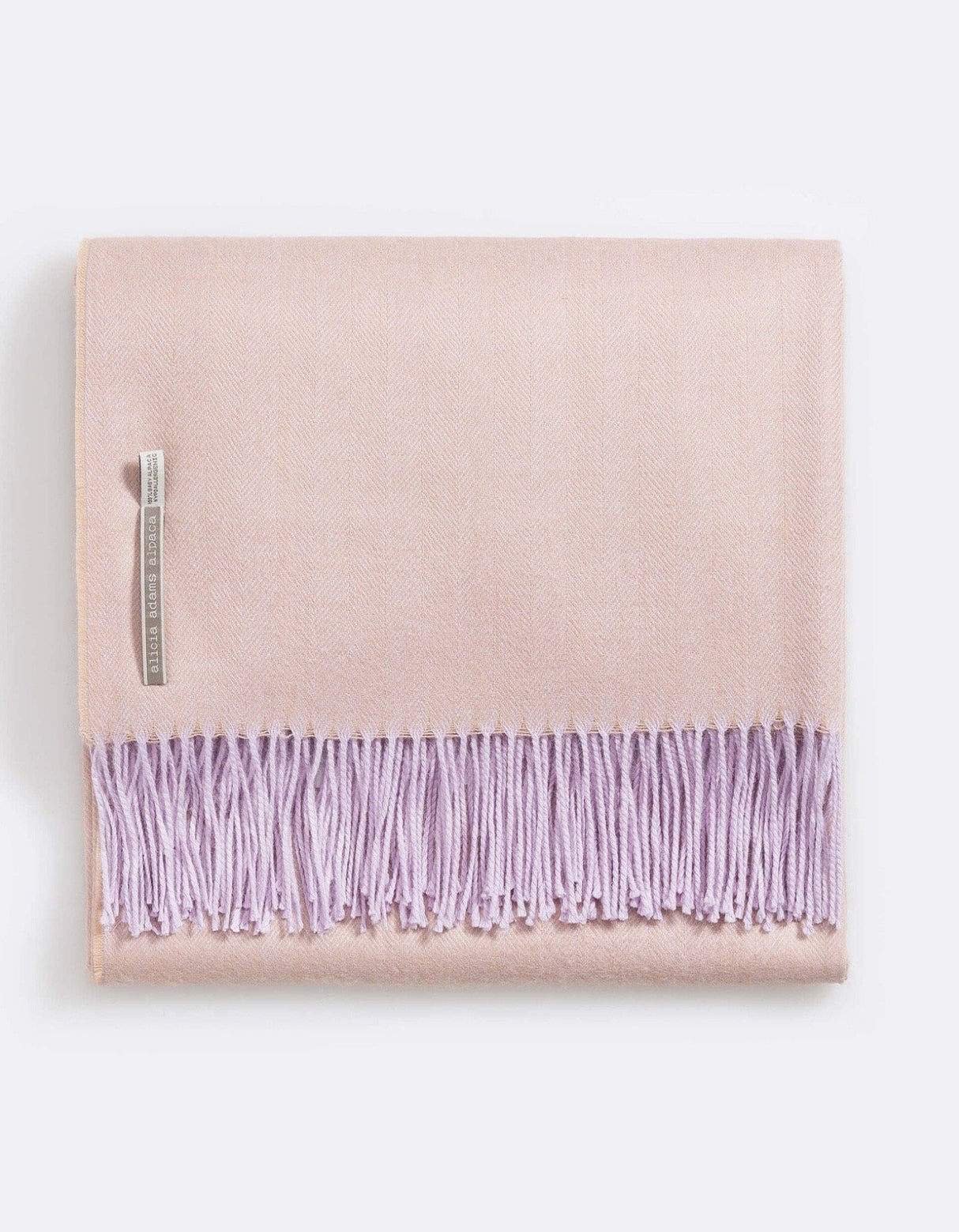 Alicia Adams Alpaca Classic Throw in Herringbone Wisteria