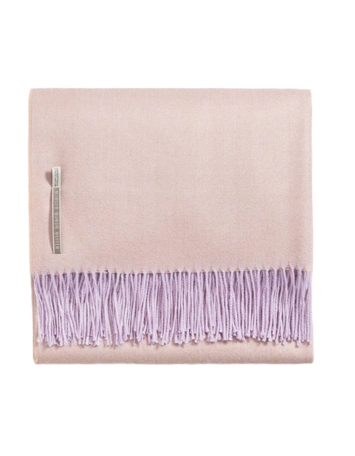 Alicia Adams Alpaca Throw in Wisteria Herringbone