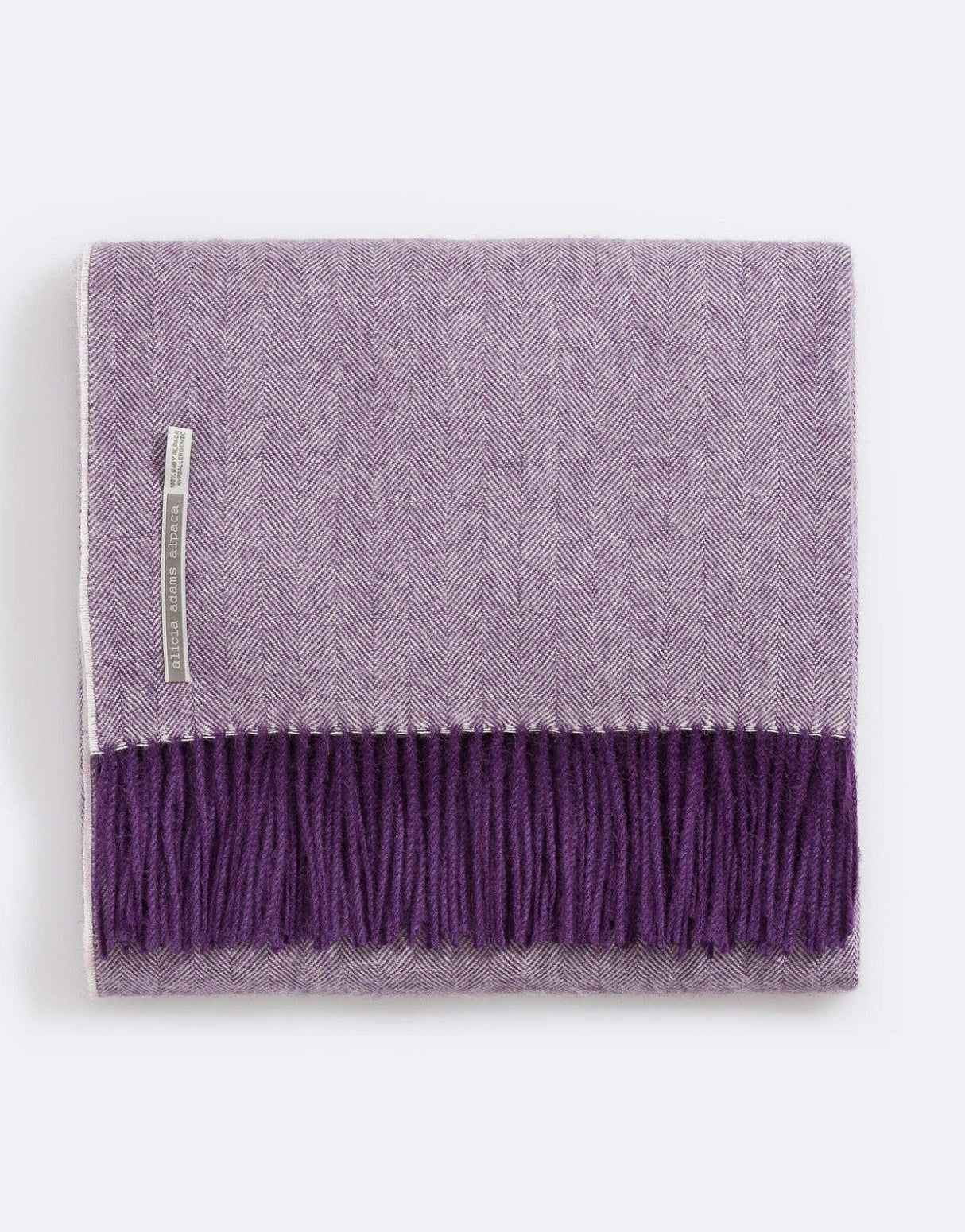 Alicia Adams Alpaca Classic Throw in Herringbone Royal Grape