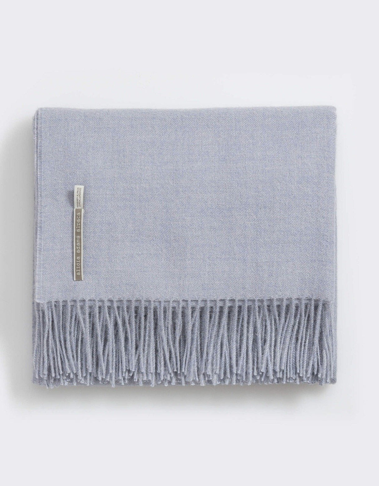 Alicia Adams Alpaca Classic Throw in Solid Chambray
