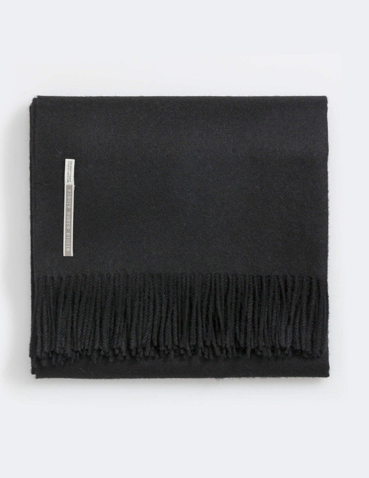 Alicia Adams Alpaca Classic Throws from Alicia Adams Alpaca - Jet Black Solid 51" x 71" Throw Blanket at FIG LINENS AND HOME - 88