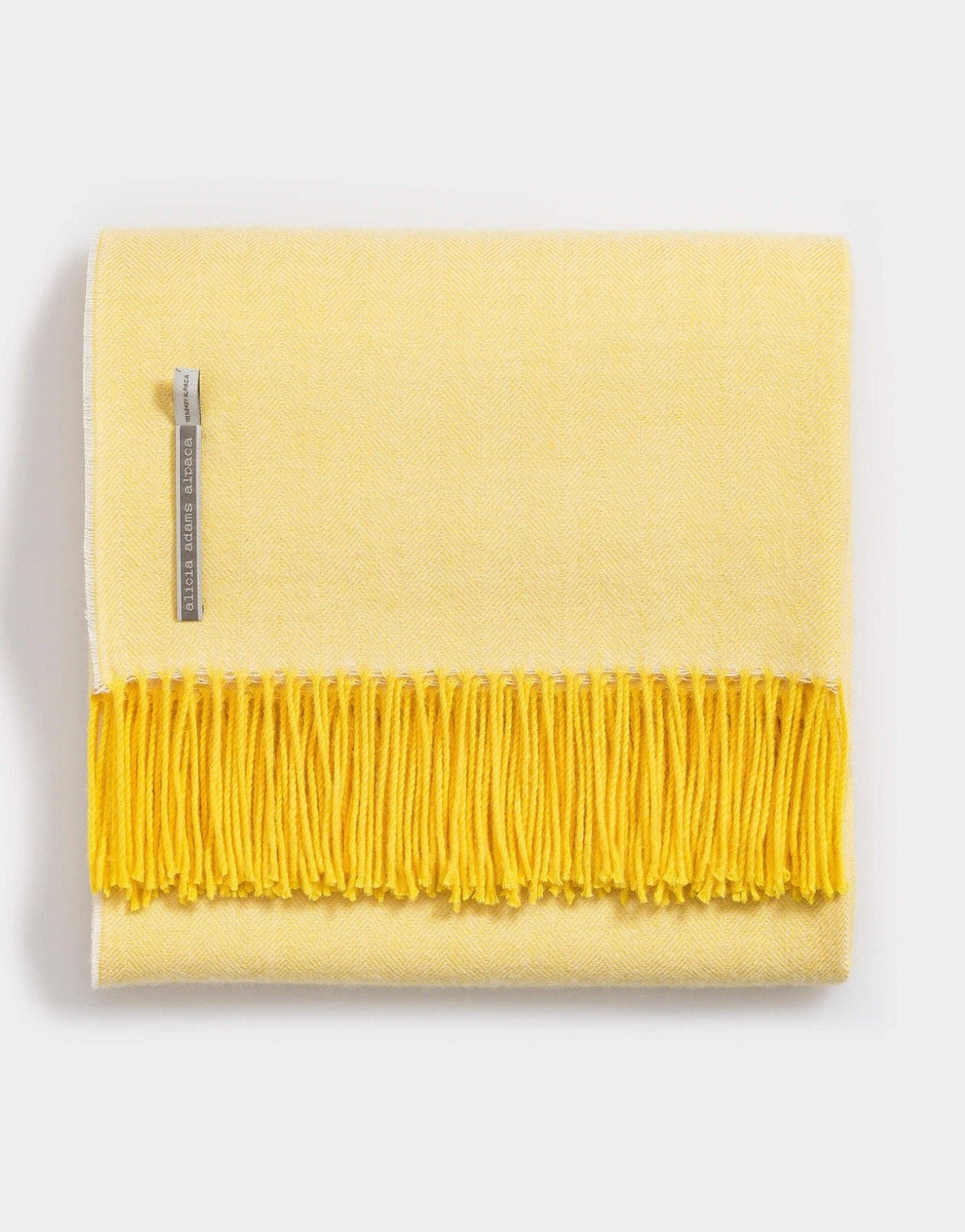 Alicia Adams Alpaca Classic Throw in Herringbone Citrus
