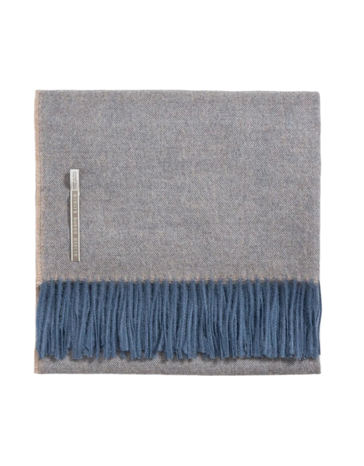 Alicia Adams Alpaca Throw in Dove Herringbone