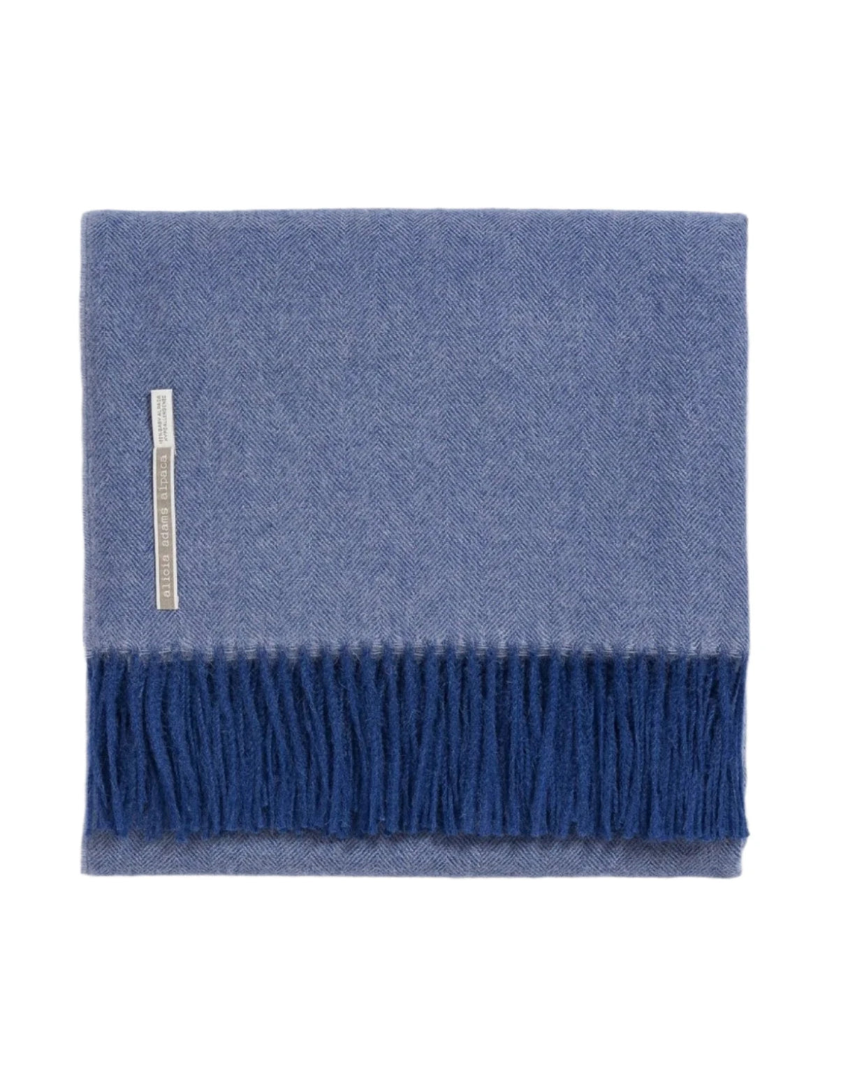 Alicia Adams Alpaca Throw in Indigo Herringbone