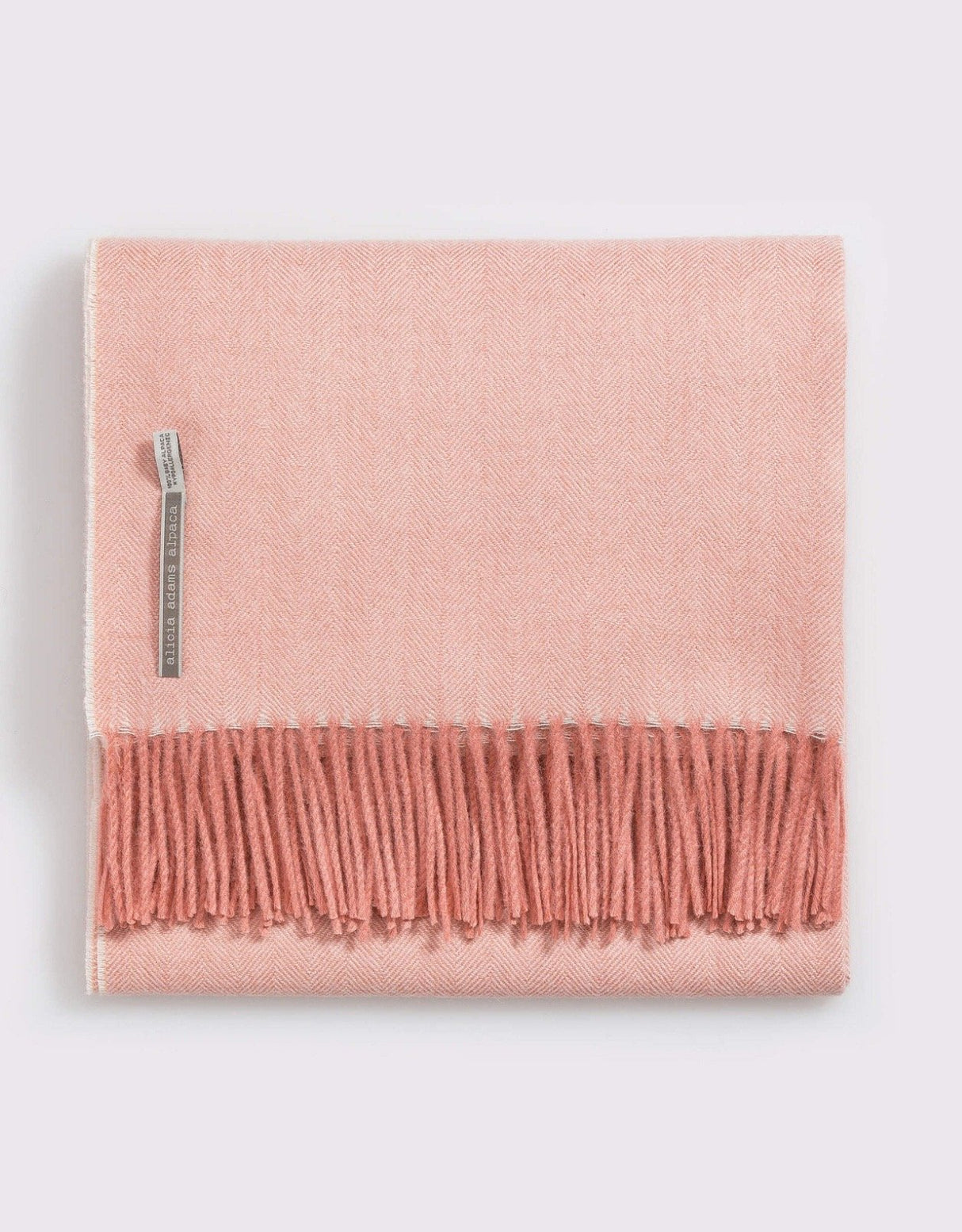 Alicia Adams Alpaca Classic Throw in Herringbone Melon