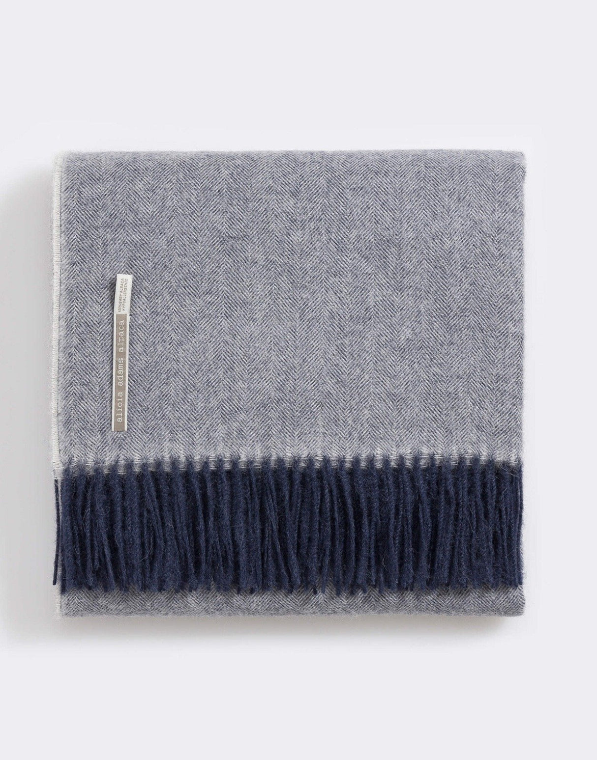 Alicia Adams Alpaca Classic Throw in Herringbone Midnight