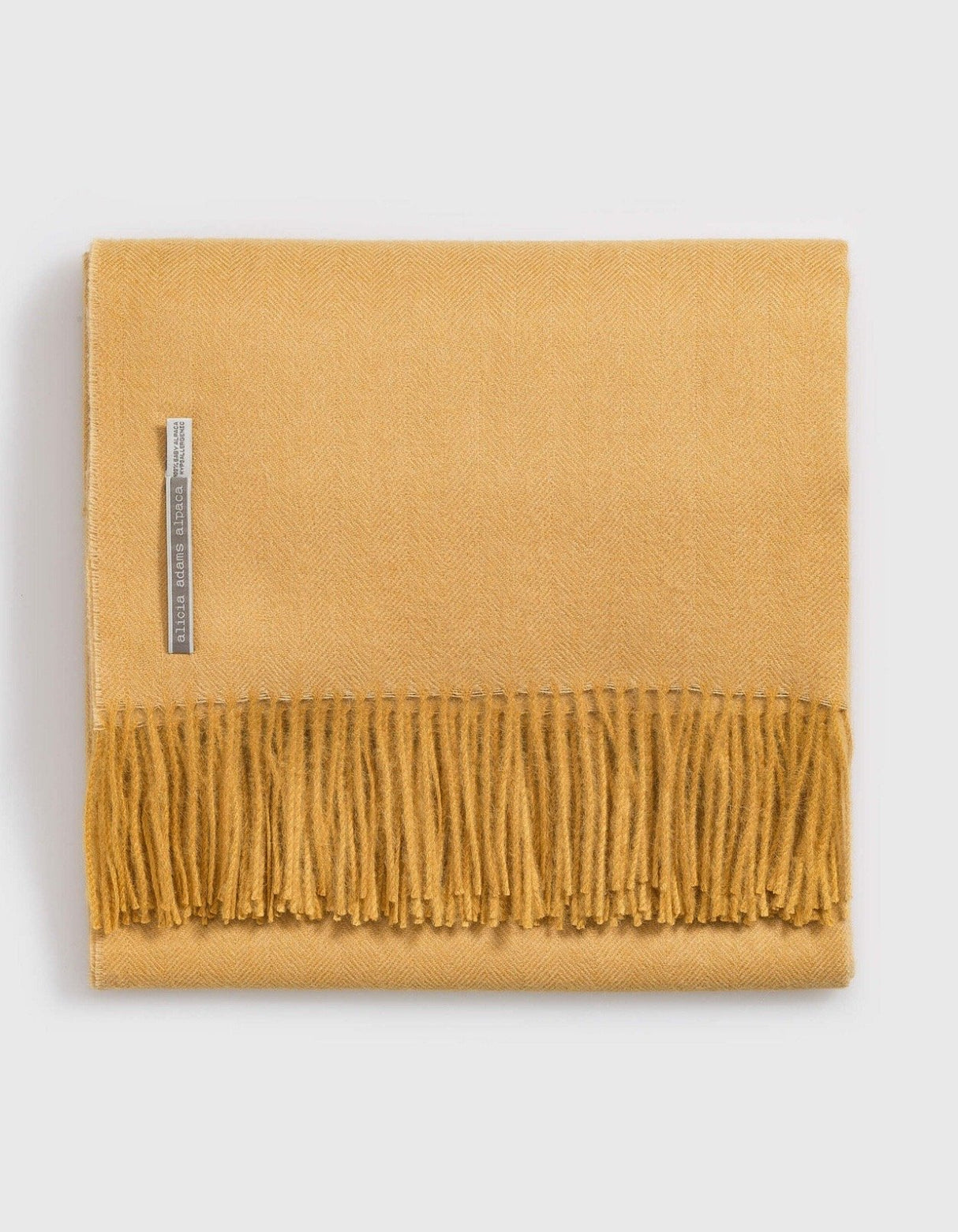 Alicia Adams Alpaca Classic Throw in Herringbone Ochre