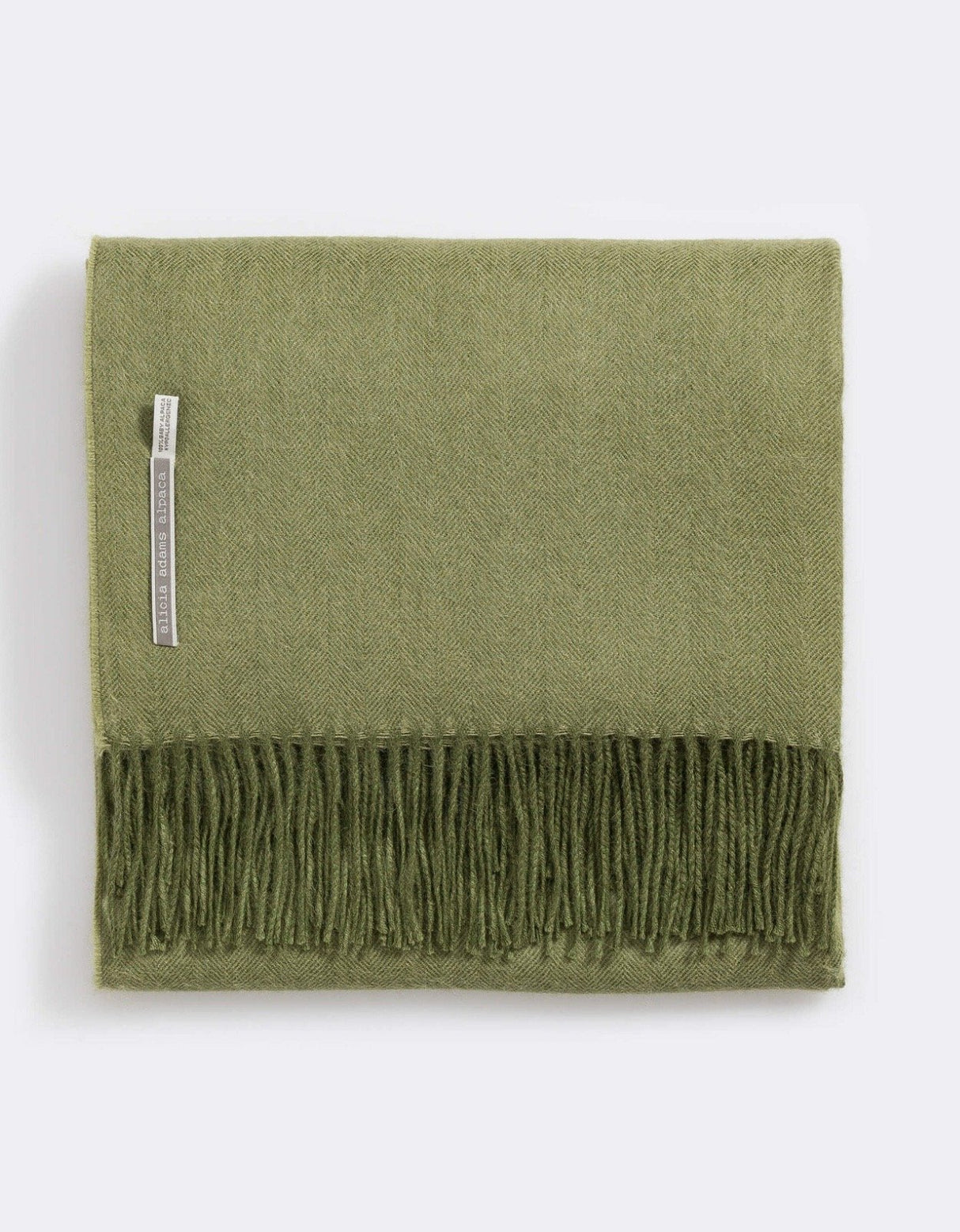 Alicia Adams Alpaca Classic Throw in Herringbone Racing Green