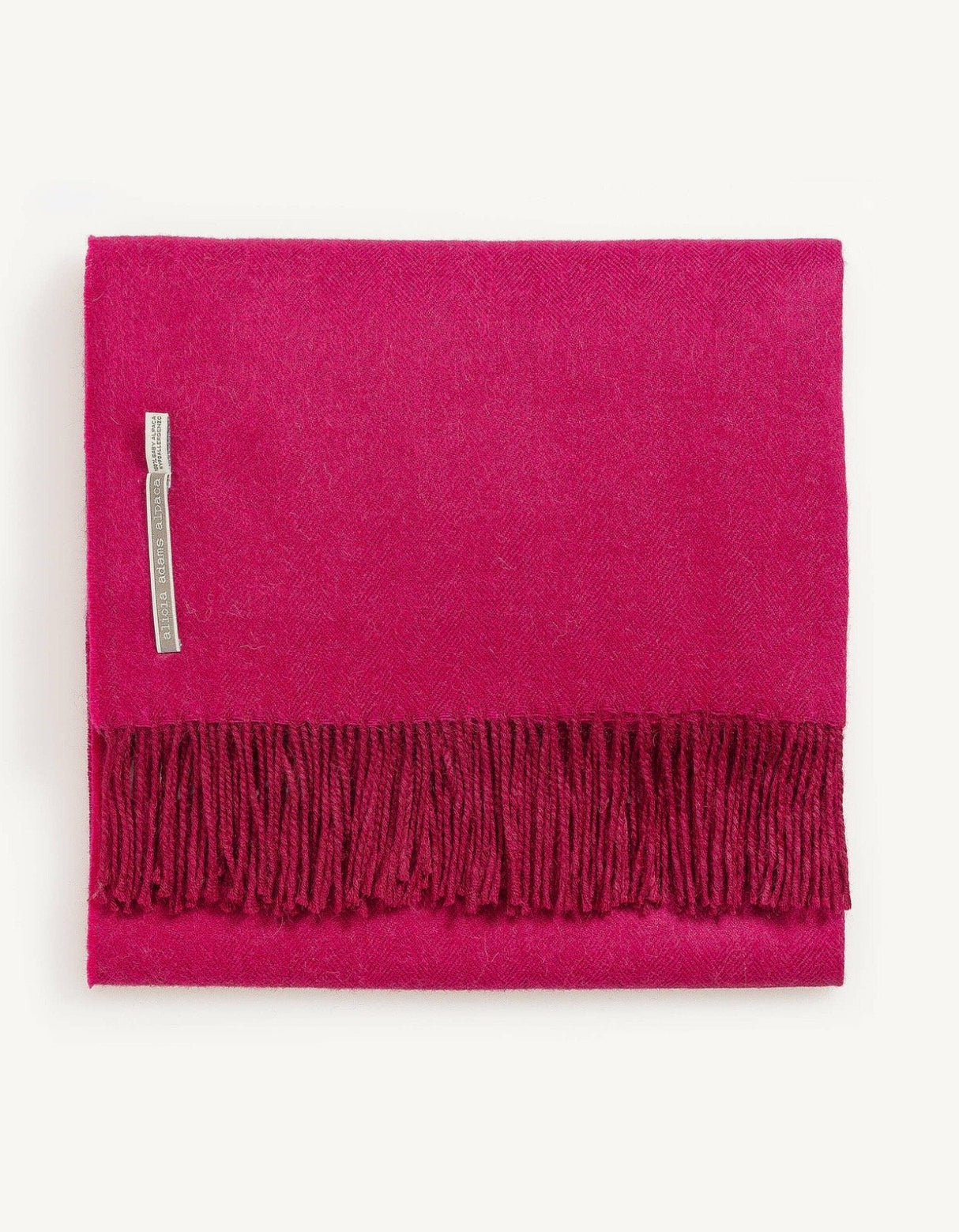 Alicia Adams Alpaca Classic Throw in Herringbone Red Delicious