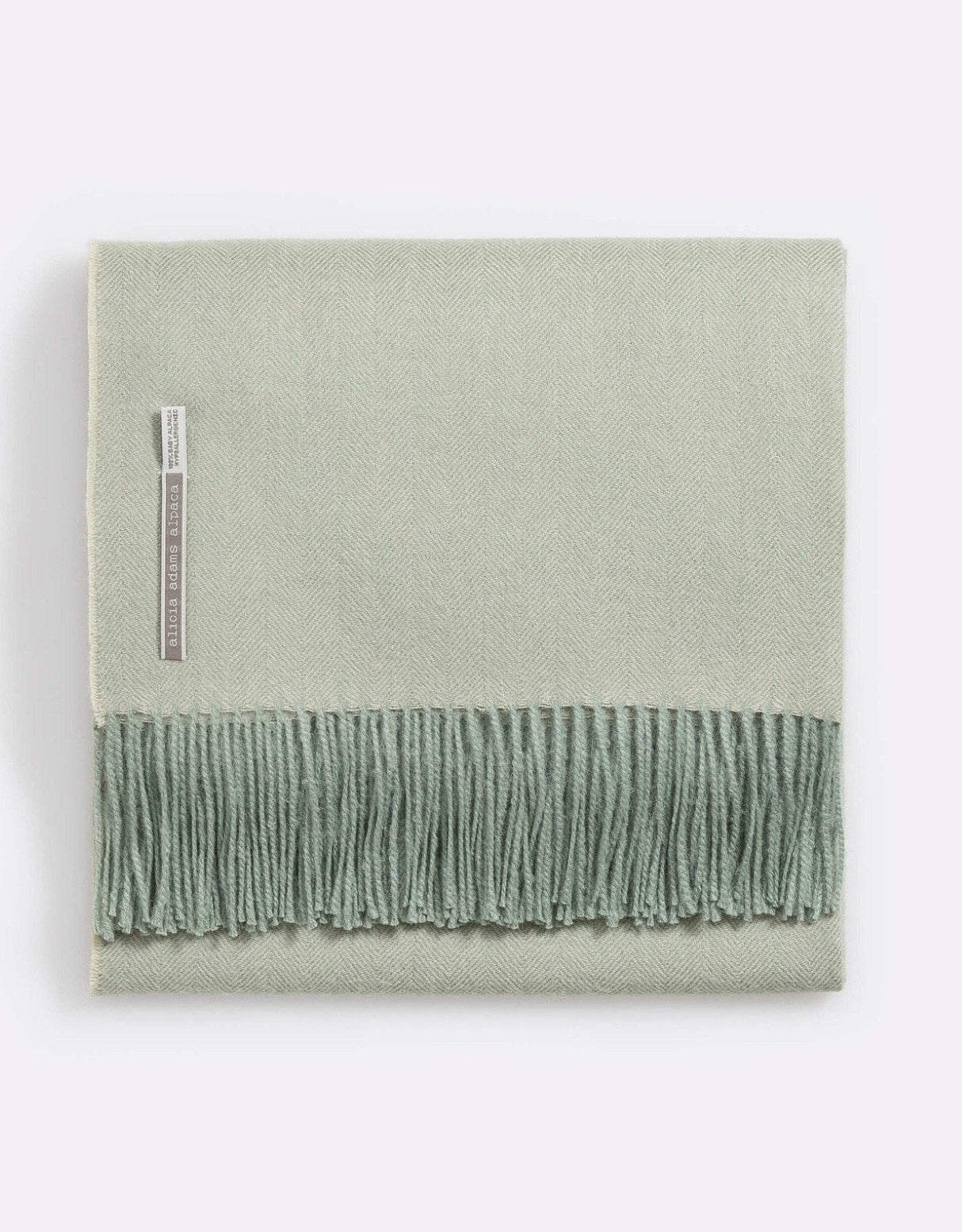 Alicia Adams Alpaca Classic Throw in Herringbone Sage