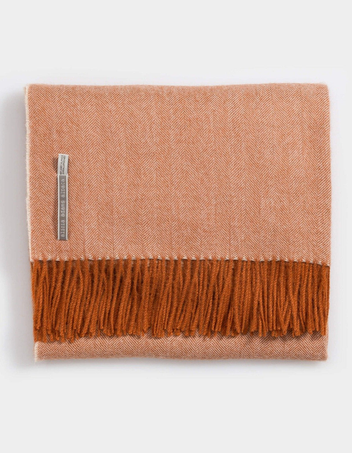 Alicia Adams Alpaca Classic Throw in Herringbone Tabasco
