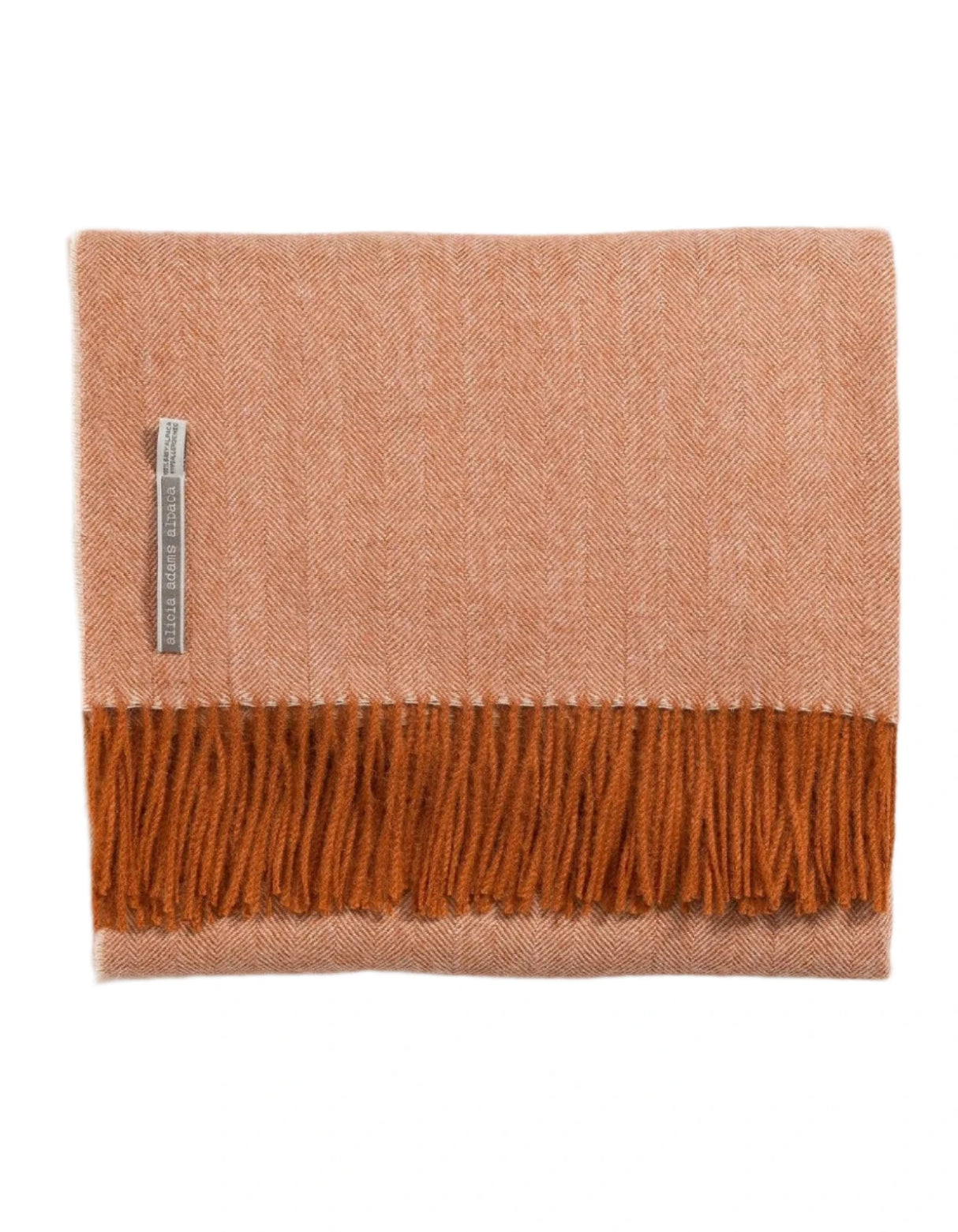 Alicia Adams Alpaca Throw in Tabasco Herringbone