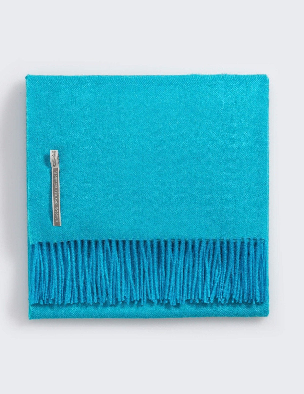 Alicia Adams Alpaca Classic Throw in Herringbone Tiffany