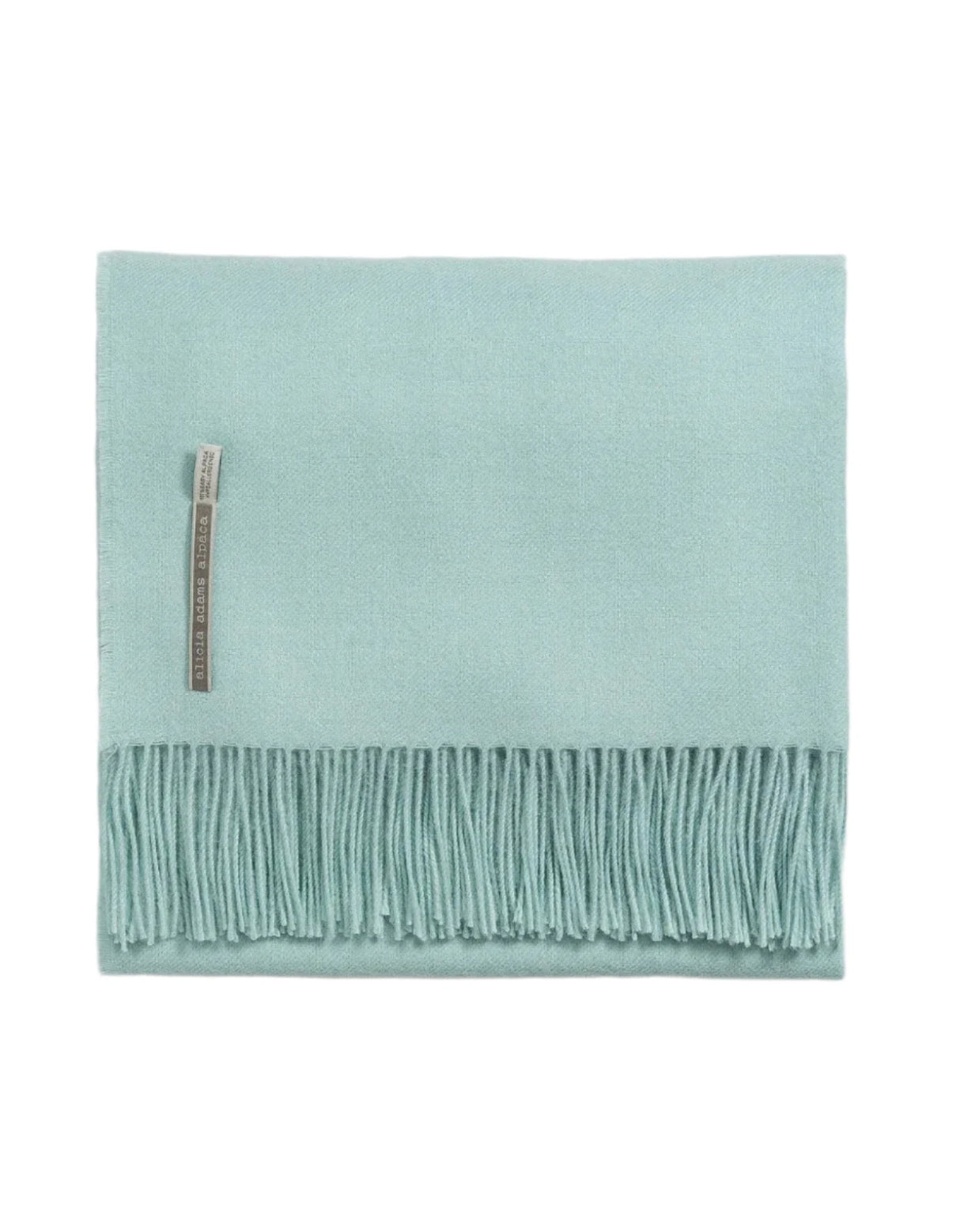 Alicia Adams Alpaca Throw in Aqua Solid