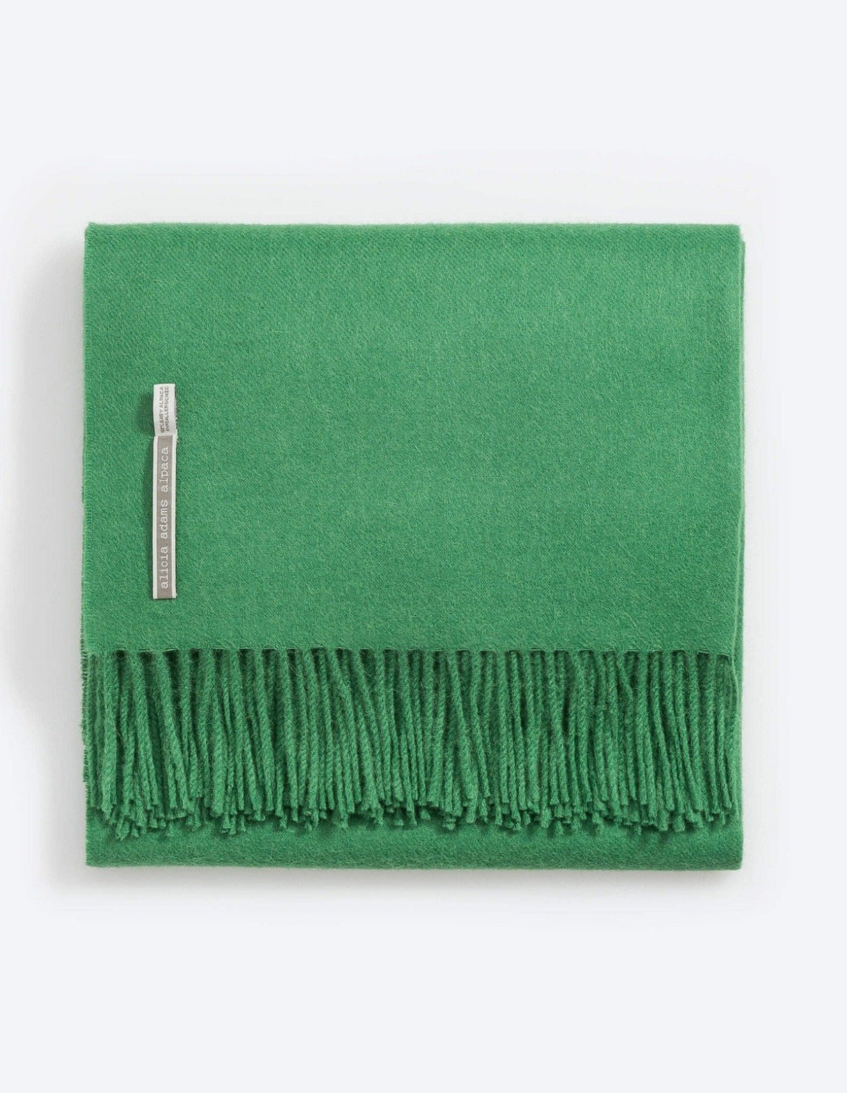 Alicia Adams Alpaca Classic Throw in Solid Bottle Green