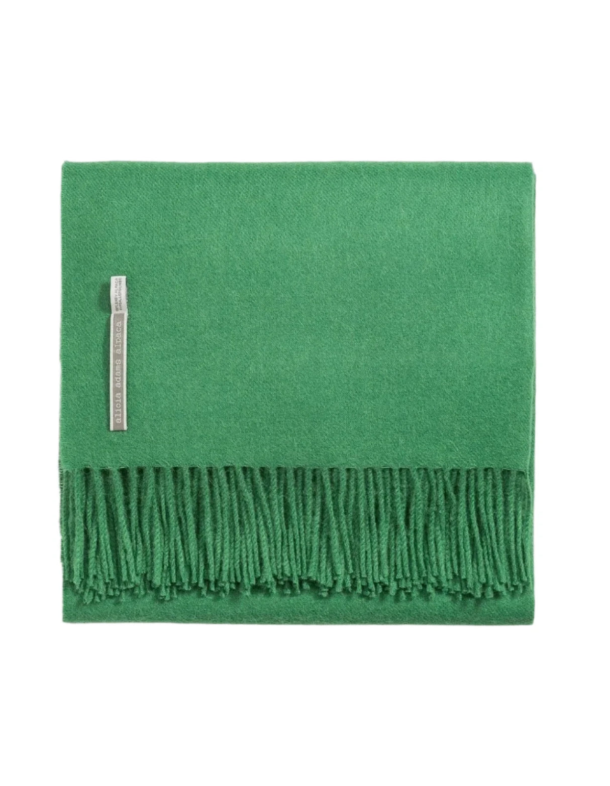 Alicia Adams Alpaca Throw in Bottle Green Solid