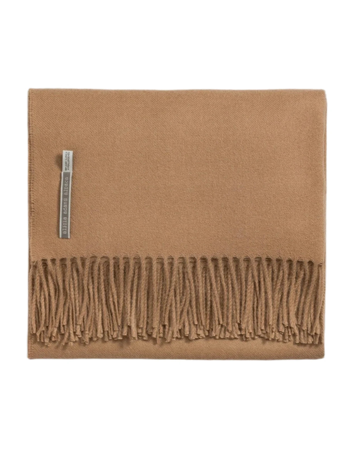 Alicia Adams Alpaca Throw in Camel Solid