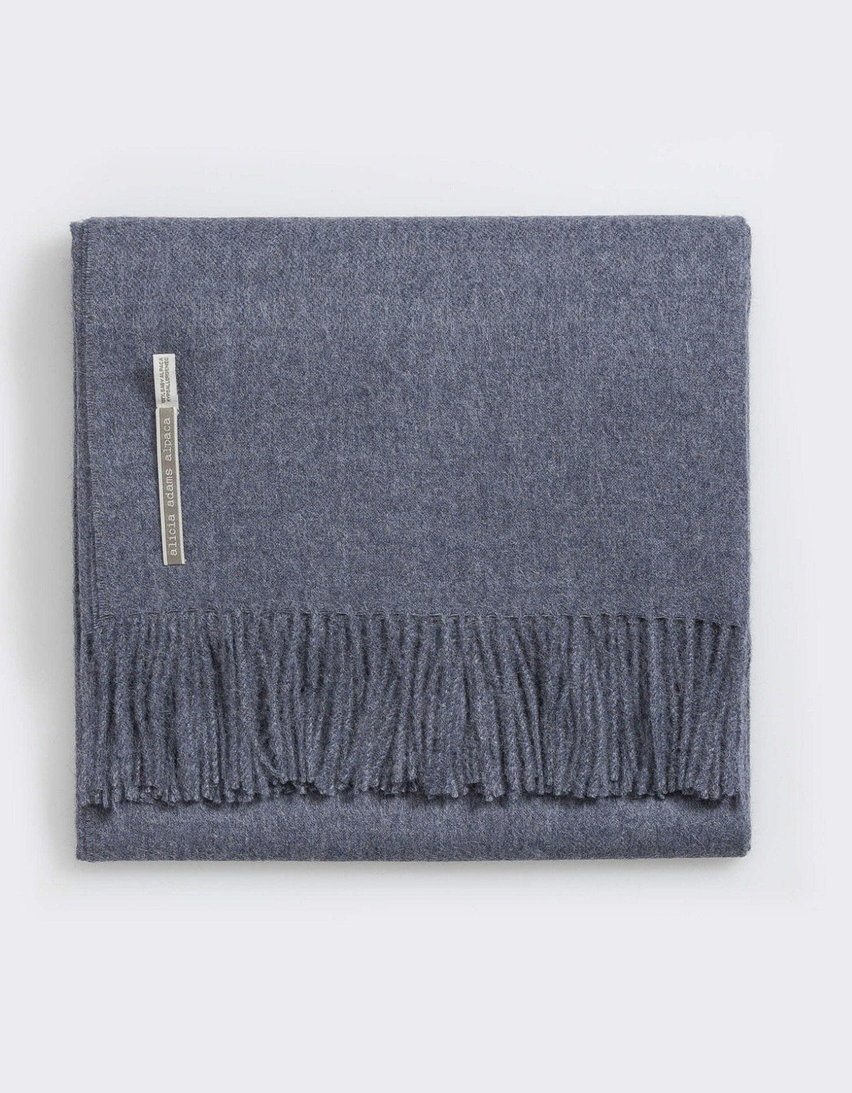 Alicia Adams Alpaca Classic Throw in Solid Denim Blue