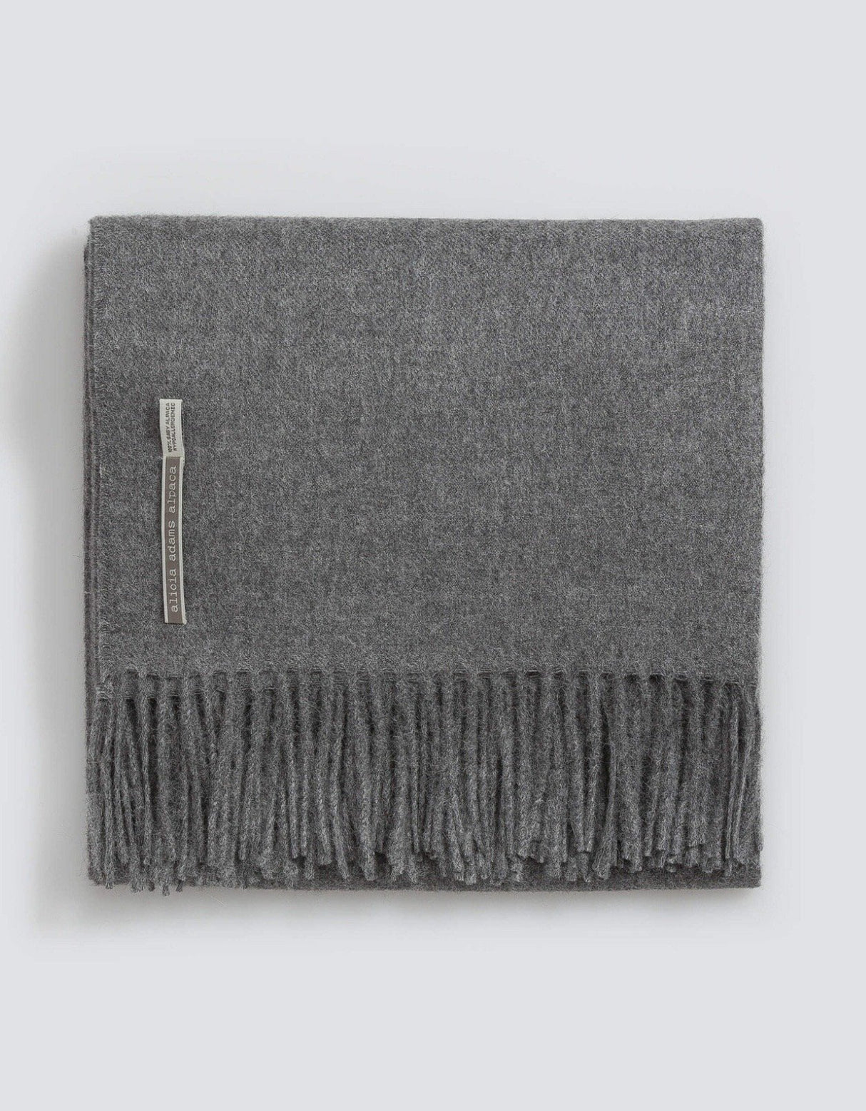 Alicia Adams Alpaca Classic Throw in Solid Grey