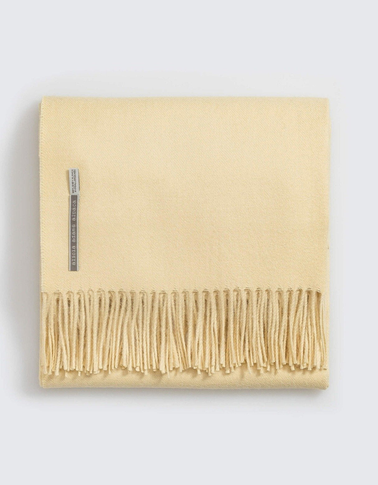 Alicia Adams Alpaca Classic Throw in Solid Pastel Yellow