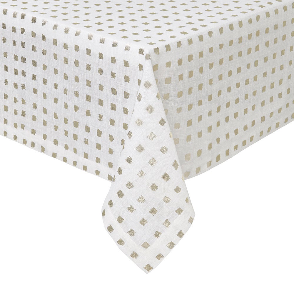 Tablecloth - Antibes Gold Foil 66x128 - Mode Living at Fig Linens and Home