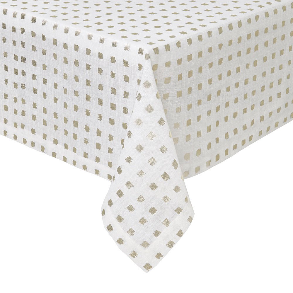 Tablecloth - Antibes Gold Foil 66x162 - Mode Living at Fig Linens and Home