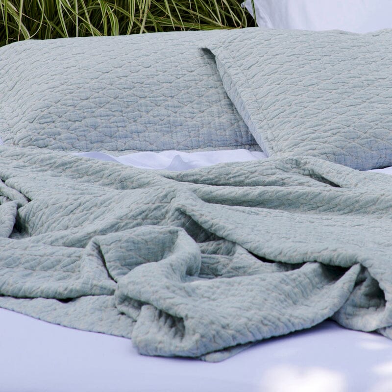 Traditions Linens - Boyce Coverlets by TL at Home in Sky Linen - Figs Linens and Home