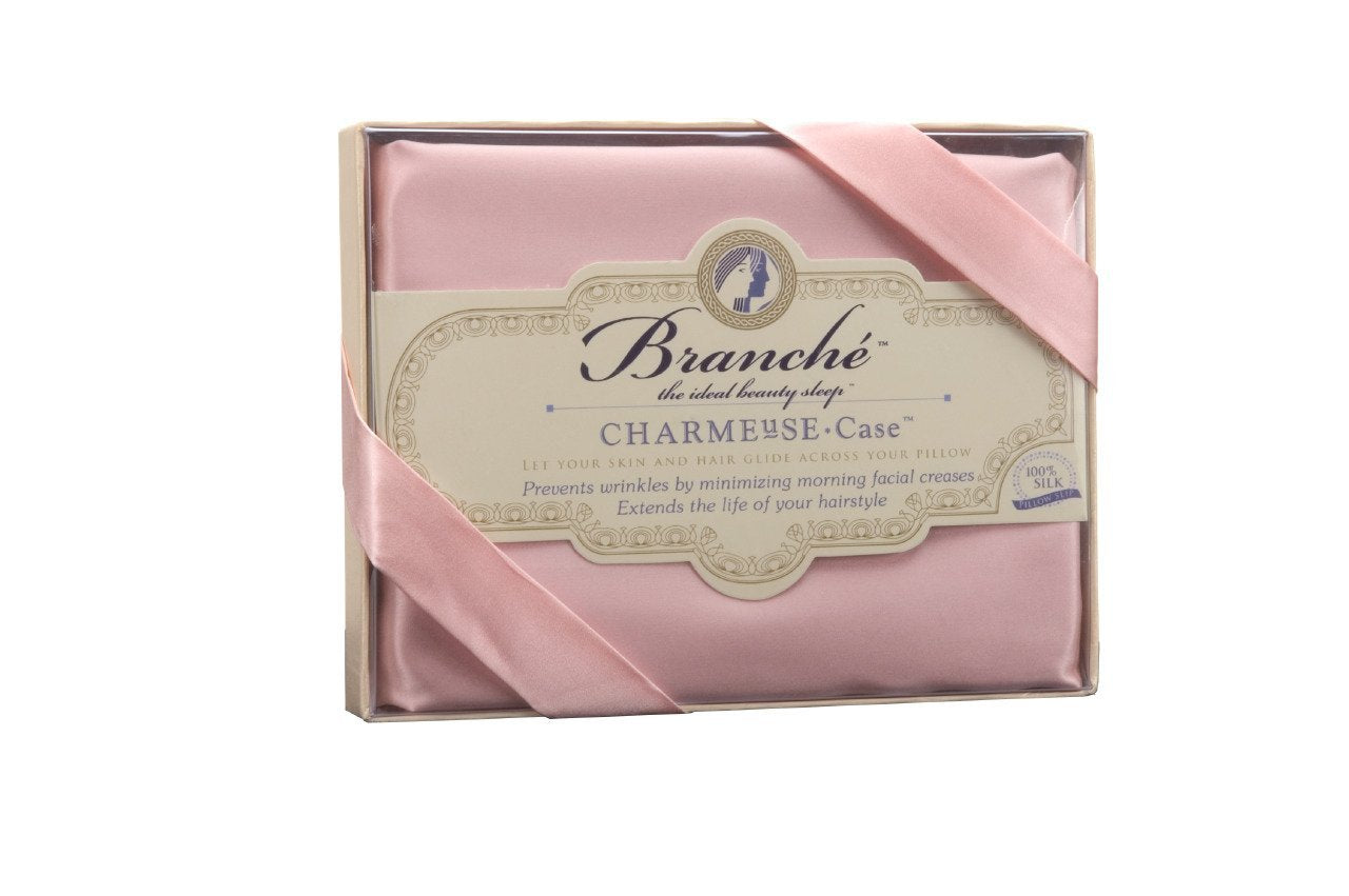 Silk Charmeuse Pillowcase in Blush Pink - Branché at Fig Linens