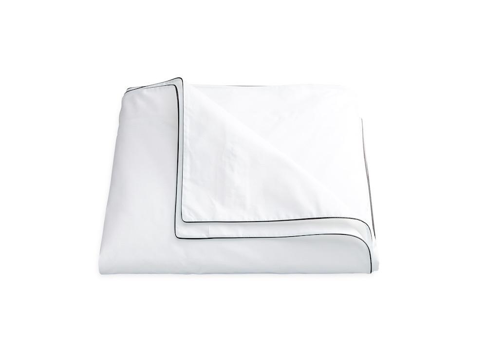 Matouk Bryant Charcoal Duvet Cover | Bedding at Fig Linens