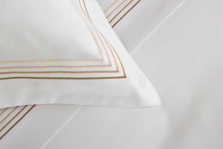 Frette Hotel Cruise Champagne Detail of Bedding | Fig Linens