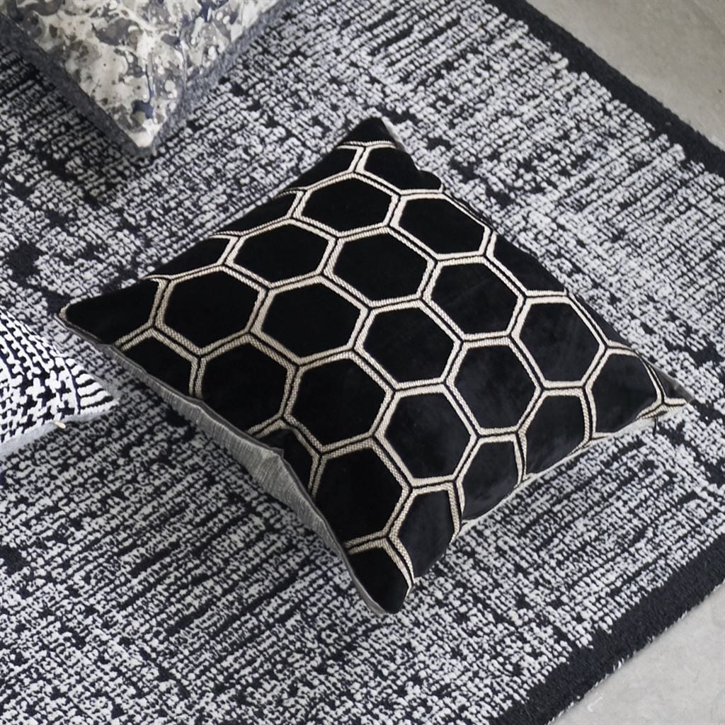 Lifestyle - Manipur Noir Decorative Pillow by Designers Guild | Fig Linens