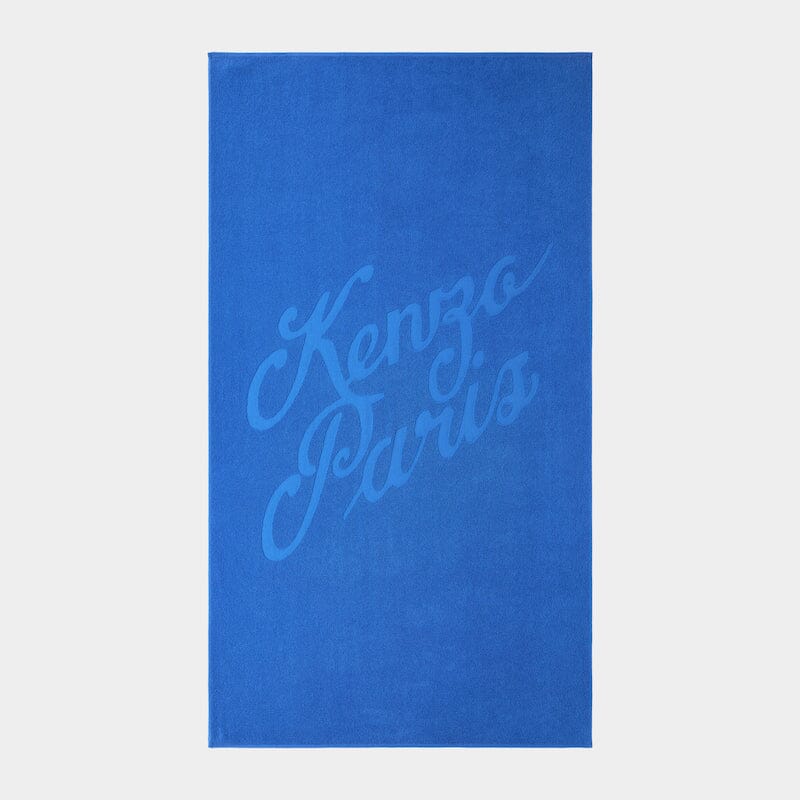 Kenzo Paris K CAMPUS Bleu Jacquard Beach Towel - Fig Linens and Home