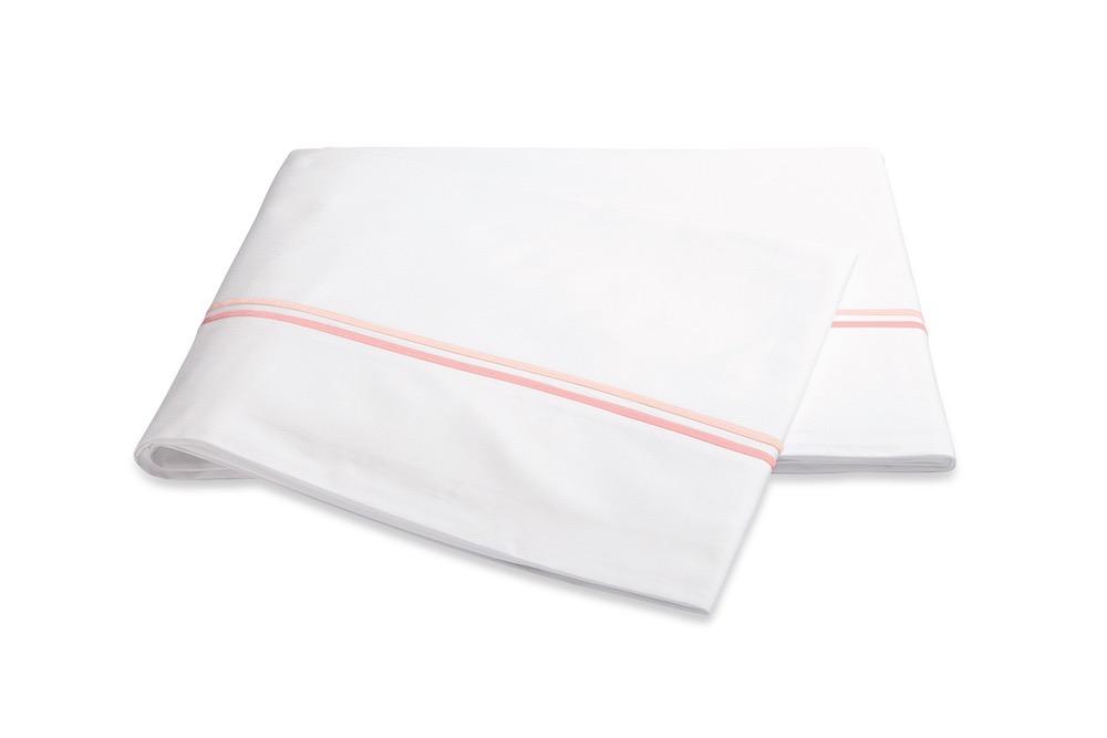 Matouk Essex Pink Percale Flat Sheet