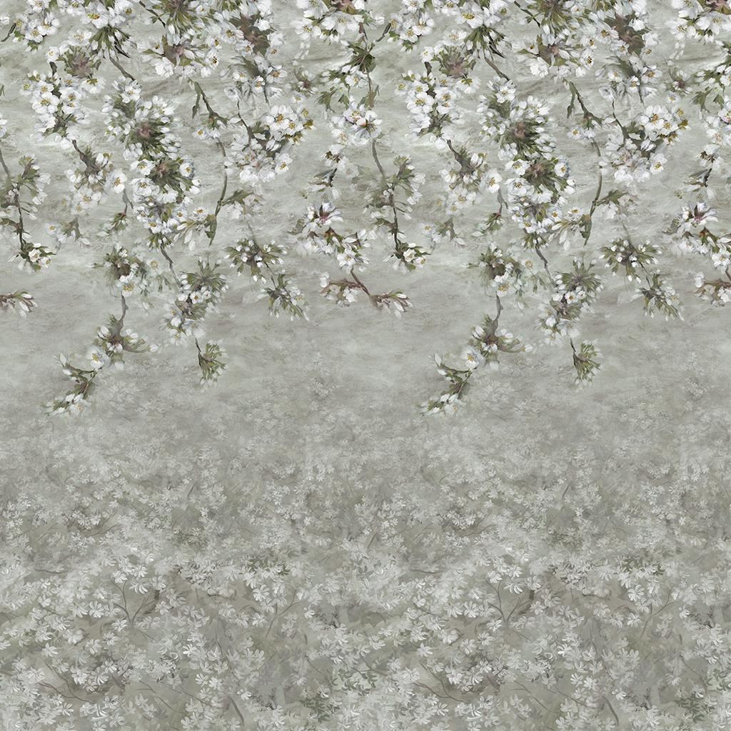 Fig Linens - Assam Blossom Dove Shower Curtain - Designers Guild