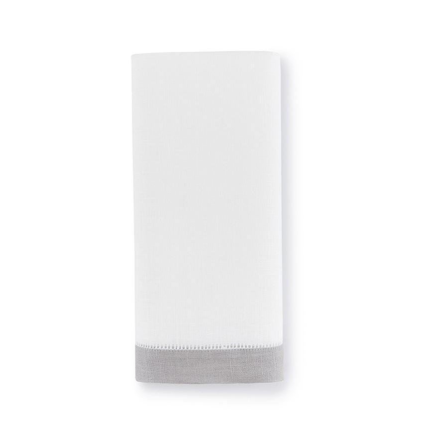 Linen Fingertip guest towel with gray border - Filo by Sferra - Fig Linens