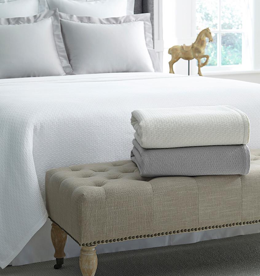 Corino White Cotton Blanket by Sferra | Fig Linens and Home