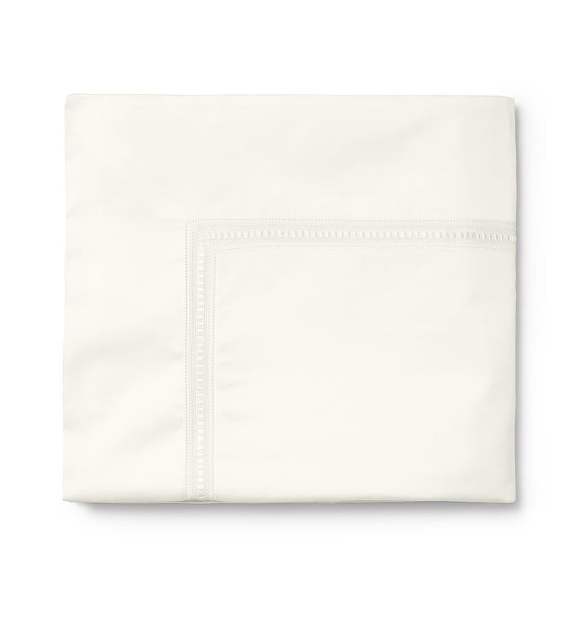 Diamante Bedding Collection by Sferra | Fig Linens - Ivory flat sheet