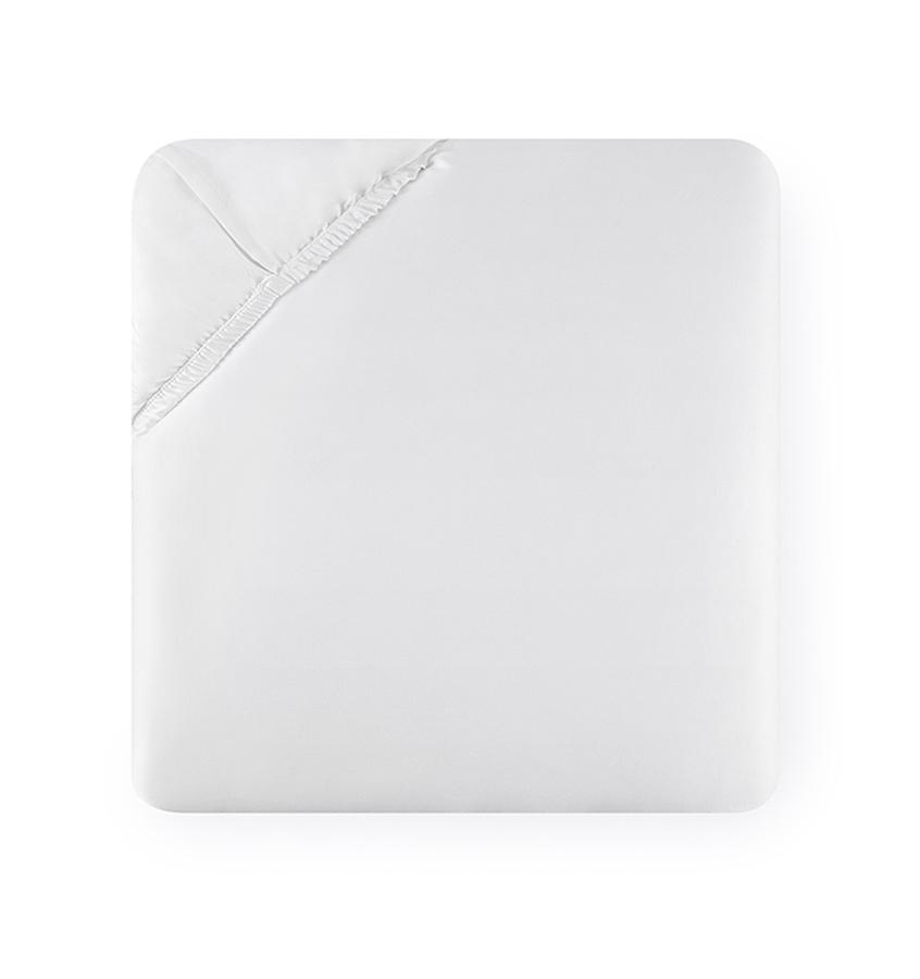 Fig Linens - Giotto Collection Sheeting by Sferra - White fitted sheet